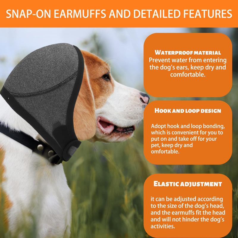 Dog Ear Protectors, Dog Ear Defenders for Noise Protection, Comfortable Muffs for Sensitive Dogs During Thunderstorms, Grooming and Travel, Size S, Dark Gray