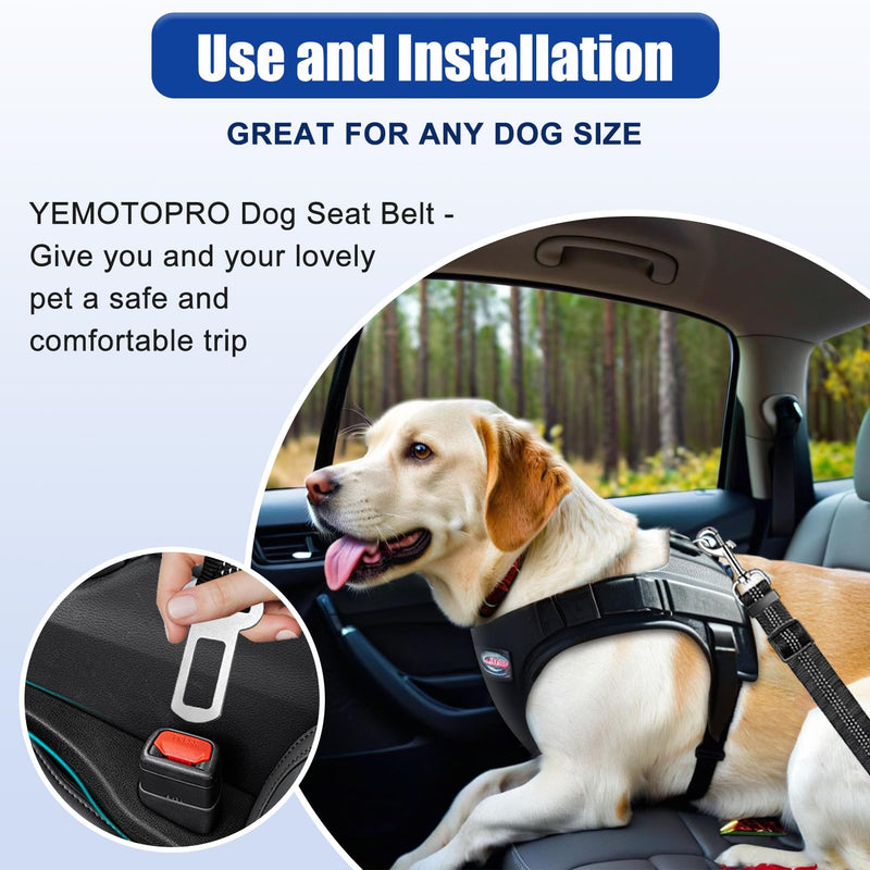 Dog Seat Belt Upgraded Dog Seat Belt for Car with Elastic Band, 360° Adjustable Dogs Harness Leash Tether, Universal Black, 2 Pack Dogs Seat Belts for Dogs - PawsPlanet Australia