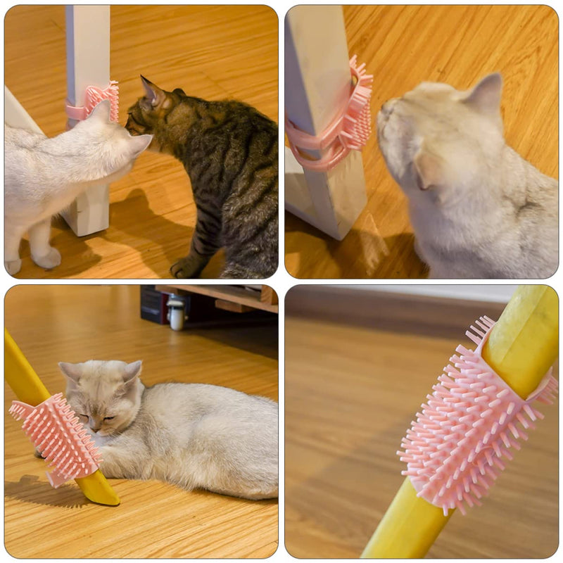 Massaging Self-Cleaning Slicker Grooming Brush for Cats - Pet Corner Beauty and Supply Tool 27X13.5cm Pink - PawsPlanet Australia
