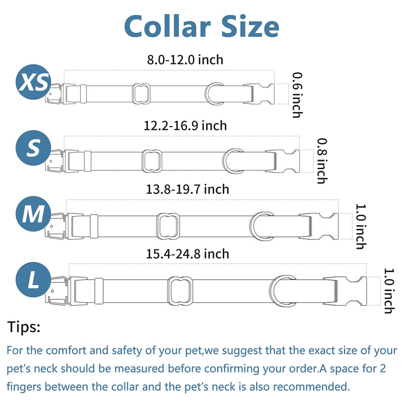 Soft Leather Dog Collar and Leash (6.6') Set - Stylish Rose Gold Heavy Duty Metal Buckle, 4 Adjustable Lengths Leash for Small Medium Large Dogs - Comfortable & Easy to Clean Pink M(13.8"-19.7") M(13.8"-19.7")