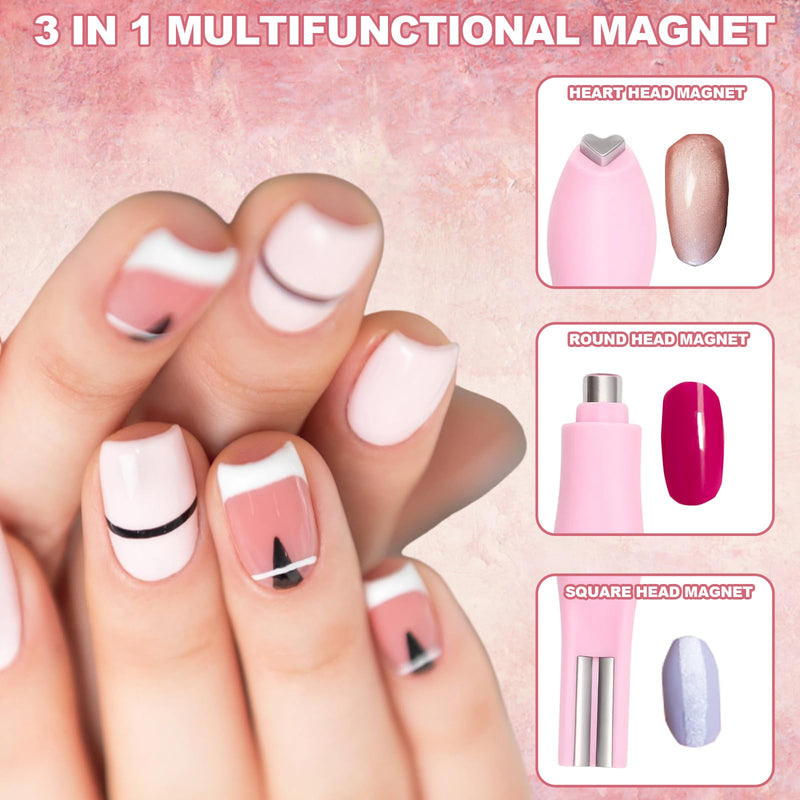 Cat Eye Magnet for Nails 2 Pack: 3-in-1 Nail Art Tool with Cat Eye Magnet, Nail Magnet, and Cateye Magnet for Nails for DIY and Professional Manicure - PawsPlanet Australia