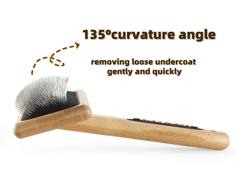 Dog Slicker Brush for Shedding Medium Long Haired Dogs and Cats Pet Grooming Brush to Remove Loose Hair Tangles and Knots M Black