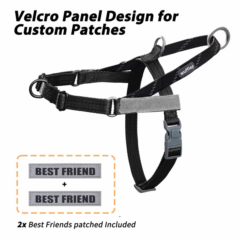 Easy Walk Dog Harness and Leash Set, Freedom No Pull Harness with 2 Patches,Escape Proof/Quick Fit to Adjust Dog Vest Harness,Easy for Training Walking for Small,Medium & Large Dogs(Black,M) Medium (Chest: 21.3-29") Black - PawsPlanet Australia