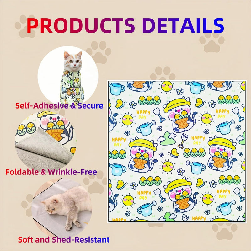 Cat Wrap for Cutting Nails Cloth Burrito Wrap for Nail Clipping,Scratch and Escape Prevention,Multi-Purpose Swaddle Wrap Pet Worker (Scrawl, 21.65inchx21.65inch) scrawl - PawsPlanet Australia