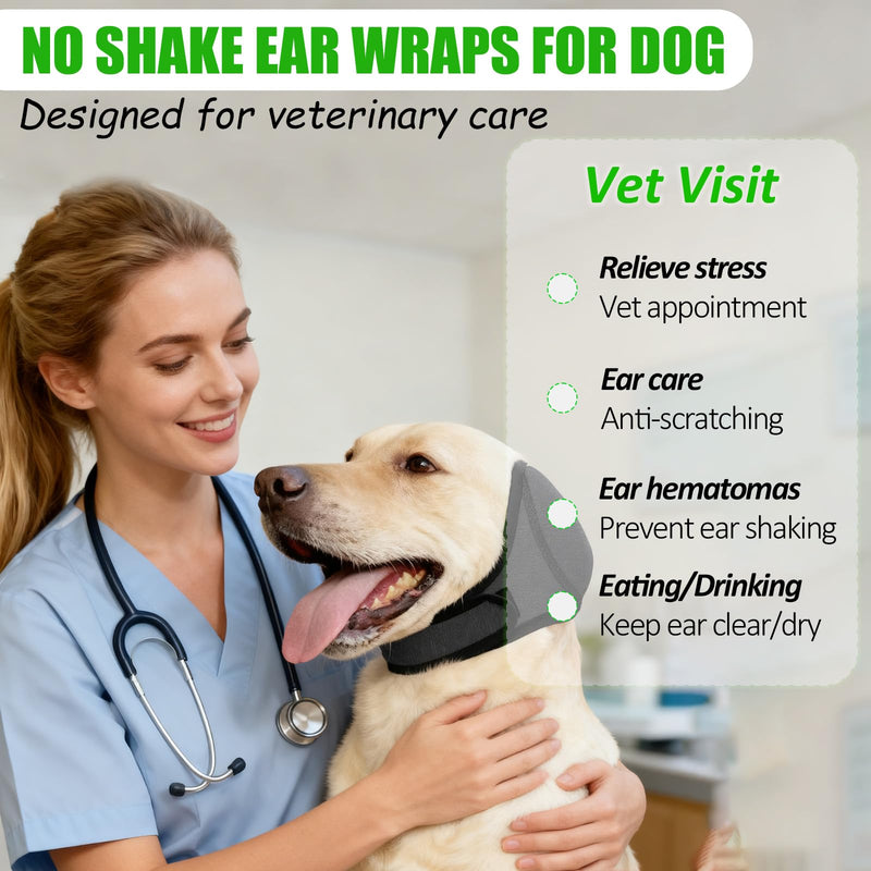 Dog Ear Protection Cover Comfort Dog Ear Muffs Noise Protection Calming Hood Ear Head Wrap Cups Shower Cap (S) S