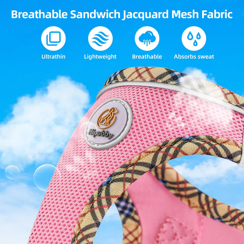 Adjustable Dog Harness Collar and Leash Set Step in No Pull Pet Harness for Small Medium Dogs Puppy and Cats Outdoor Walking Running, Soft Mesh Padded Reflective Vest Harnesses（Pink,XXS） (XXS,8.5‘’-9.5‘’Neck Girth,10"-11.5"Chest Girth) Pink - PawsPlanet Australia