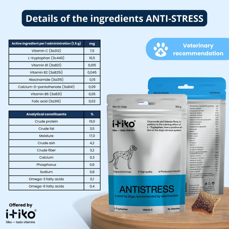 Vitamins for Dogs | Tasty Calming Supplement for Dogs | Tranquilizer for Dog | Supports Nervous System, Reduces Barking, L-Tryptophan