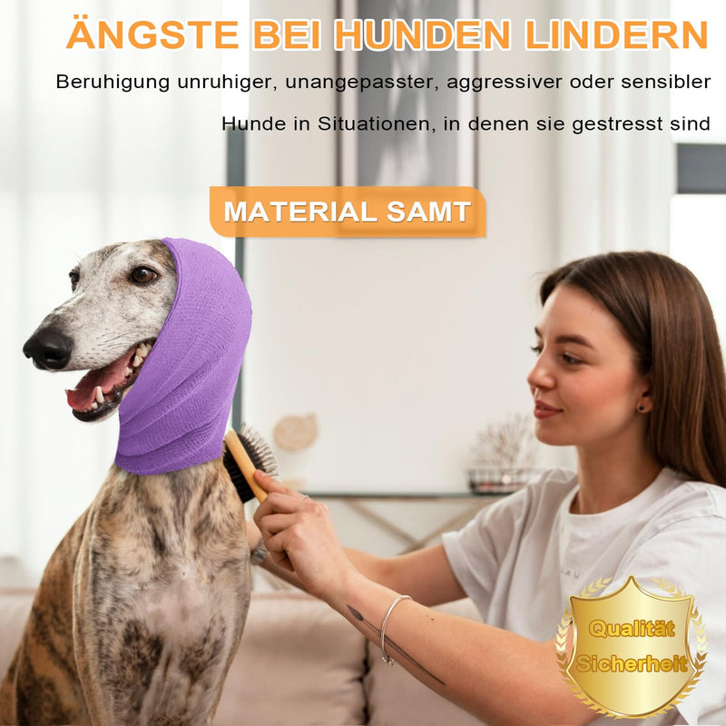 Voarge Pet Bandana, Dog Earmuffs for Dogs, Hearing Protection, for Dog Anxiety, Grooming, Earmuffs, Dog Ear Protection, Soothing L purple
