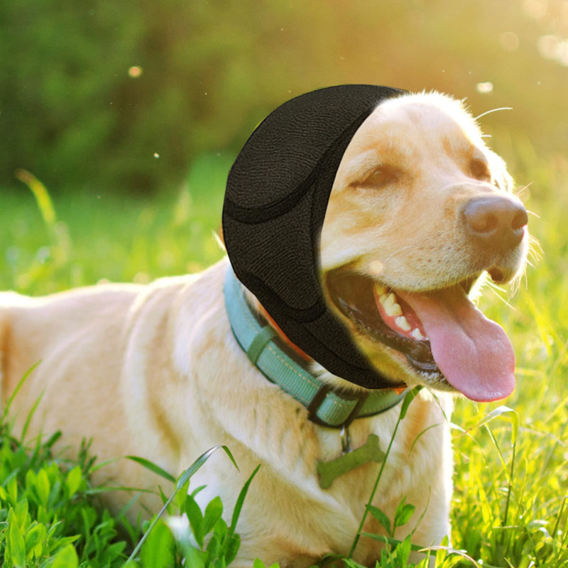Dog Ear Protectors, Comfortable Dog Snood for Noise Protection, Adjustable Dogs Ear Defenders for Swimming, Bathing, and Outdoor Adventures, Fits Head Circumference 35-48cm (Gray, M)