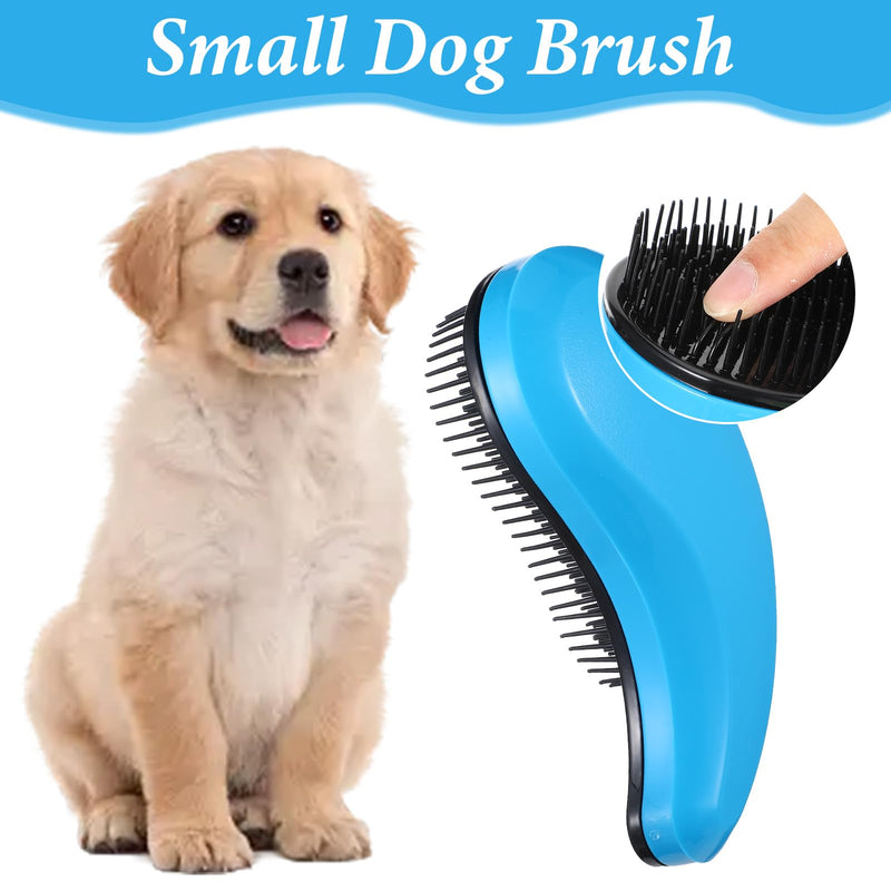 Small Dog Brush Puppy Brush for Small Dogs Portable Puppy Brush Grooming Tool Reduces Shedding & Tangles for Shih Tzu, Yorkie, Teddy, Chihuahua (Blue) - PawsPlanet Australia