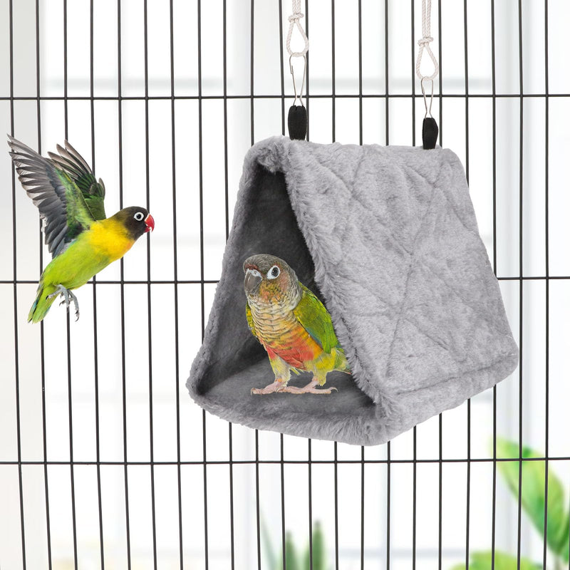 Wontee Bird Nest House Warm Bird Bed Hanging Hammock Snuggle Hut for Budgies Parakeets Caique Senegal Quaker Parrots Cockatiels Conures (Grey) Grey