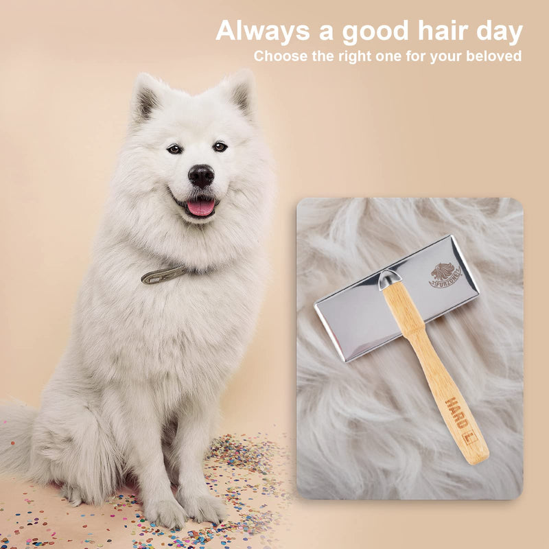Wooden Slicker Brush - Stainless Steel Hard Pins for Grooming Short-Haired Pets (Size M) Hard Pin / M - PawsPlanet Australia