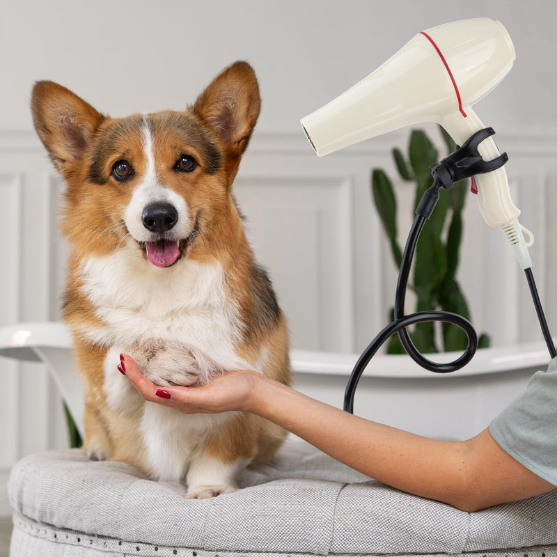 DYNWAVE Dog Hair Dryer Stand, Pet Grooming Table Hair Dryer Holder Hose Tube Holder Hands- Groomers Adjustable Third Arm with Clamp, 360 Degrees Rotatable Hair Dryer Stand for Dog Cat Grooming - PawsPlanet Australia
