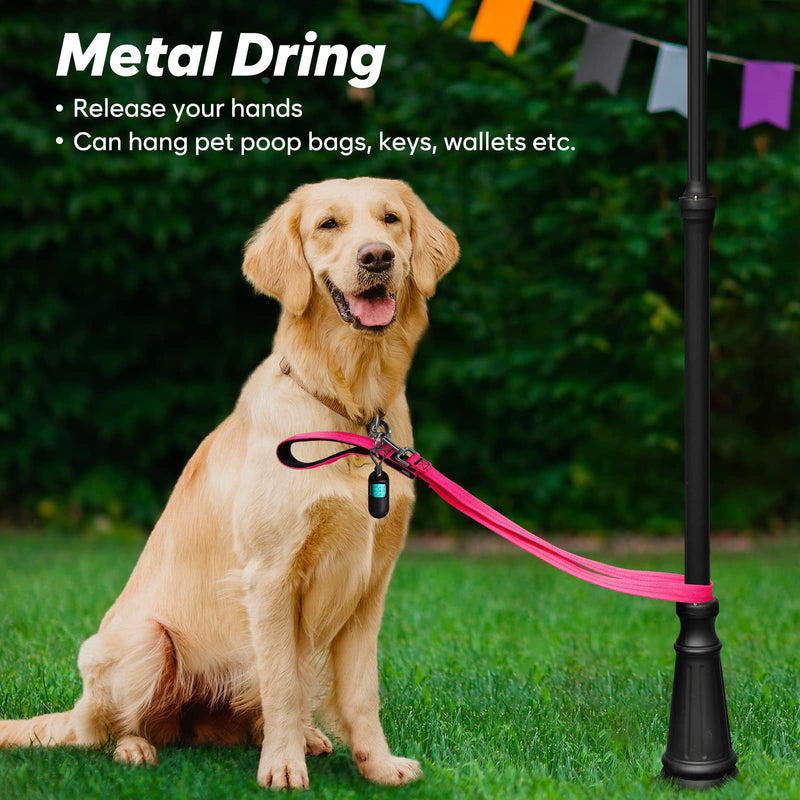 4 Ft Led Dog Leash, Rechargeable Light Up Dog Leash Waterproof, Safety Glow in The Dark Dog Leash for Night Walking, Nylon Reflective Leashes with Padded Handle for Small Medium Large Pets Pink