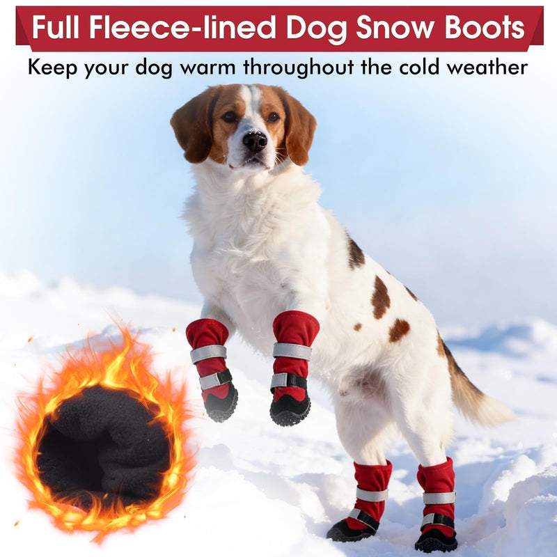 Dog Boots, Waterproof Dog Shoes for Winter, Non Slip Breathable Dogs Booties for Medium and Large Dogs, 2PCS Outdoor Doggie Boots & Paw Protectors 5#(2 boots)
