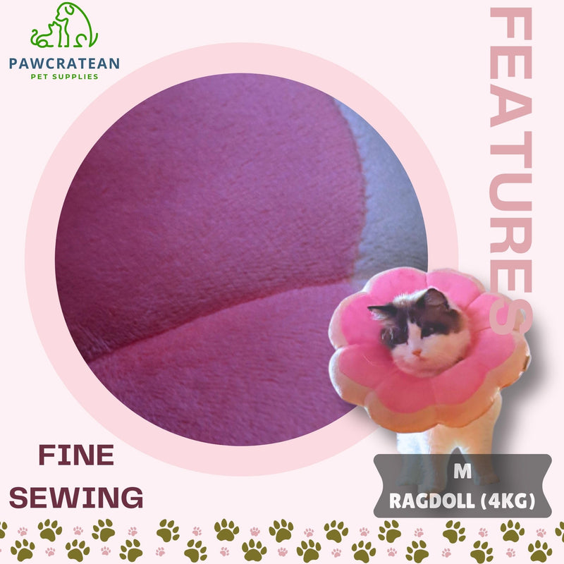 Adjustable Comfy Flower Style Elizabeth Collar for Cats Puppies Soft Recovery Cone Pet Protective Neck Collar (Pink, Small) Pink