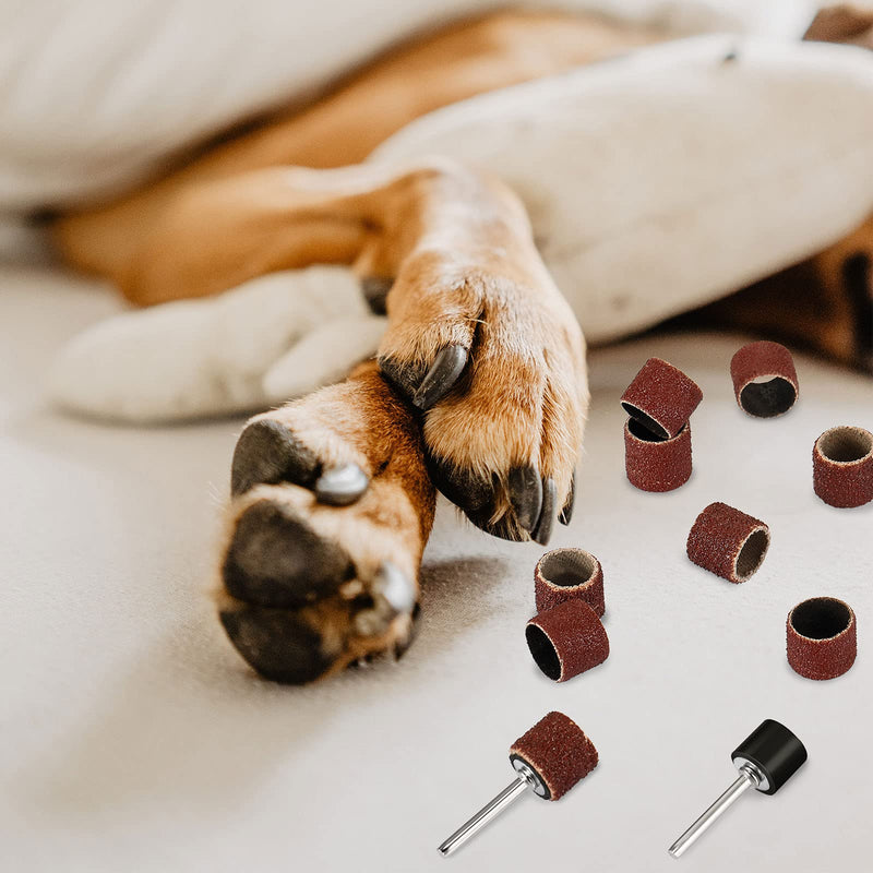 22 Pet Nail Grinder Replacement Kit with Grit Sanding Bands Pet Smoother Claw Care Black Grinding Drums Dog Nail Grinder Replacement Dog Claw Grooming Supplies(1/2 Inch 60 Grit and 100 Grit) 1/2 Inch 60 Grit and 100 Grit - PawsPlanet Australia