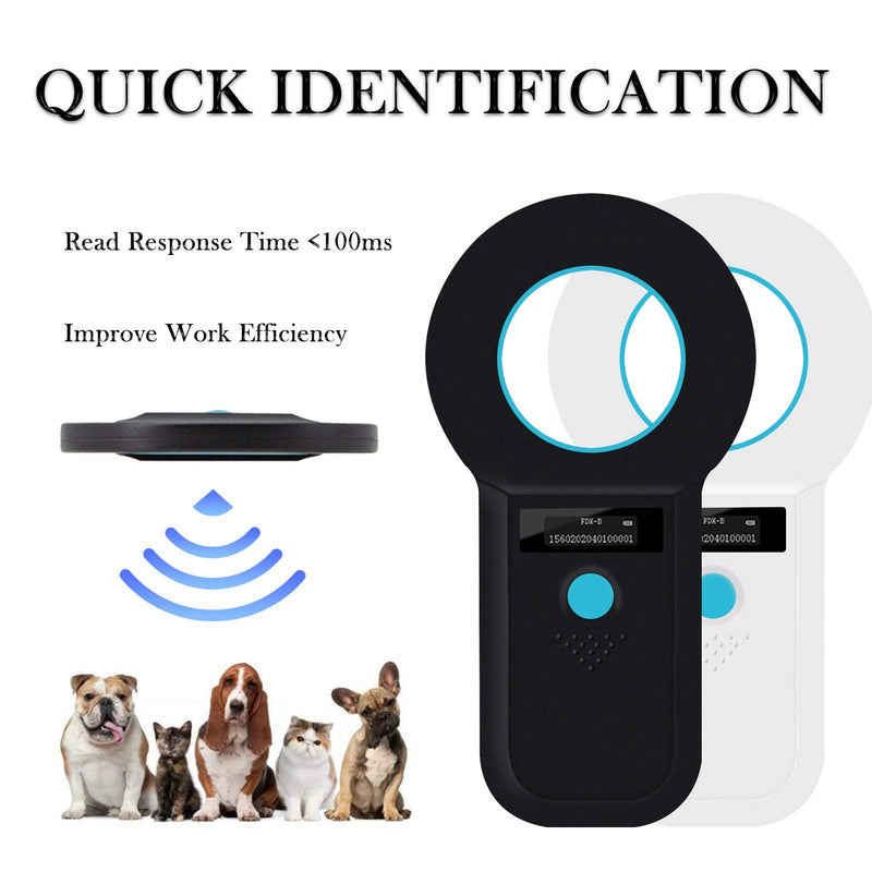Smoostart Pet Microchip Scanner, Read ISO11784/85/FDX-B/EMID Format Microchip, Data Storage Microchip Reader for Animal/Pet/Dog/Cat/Pig (Black) Black - PawsPlanet Australia
