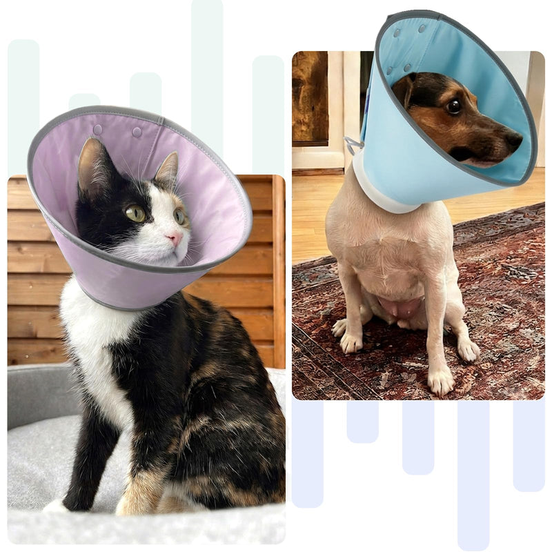 MIGOHI Dog Cone for Small Dogs,Soft Cone for Dogs to Stop Licking,Comfy E Collar for Dogs After Surgery,Small Dog Cone Alternative,Pet Elizabethan Recovery Cone for Spay,Neuter,Hot Spot,L,Pink Pink Large