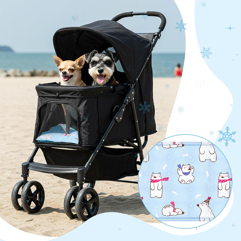 Nuanchu Dog Stroller Cooling Mat Waterproof Outdoor Pet Cooling Mat 11.81 x 19.69 Inch Washable Summer Cat Sleeping Blanket for Small Medium Pet Stroller (Colorful Bear) Colorful Bear - PawsPlanet Australia