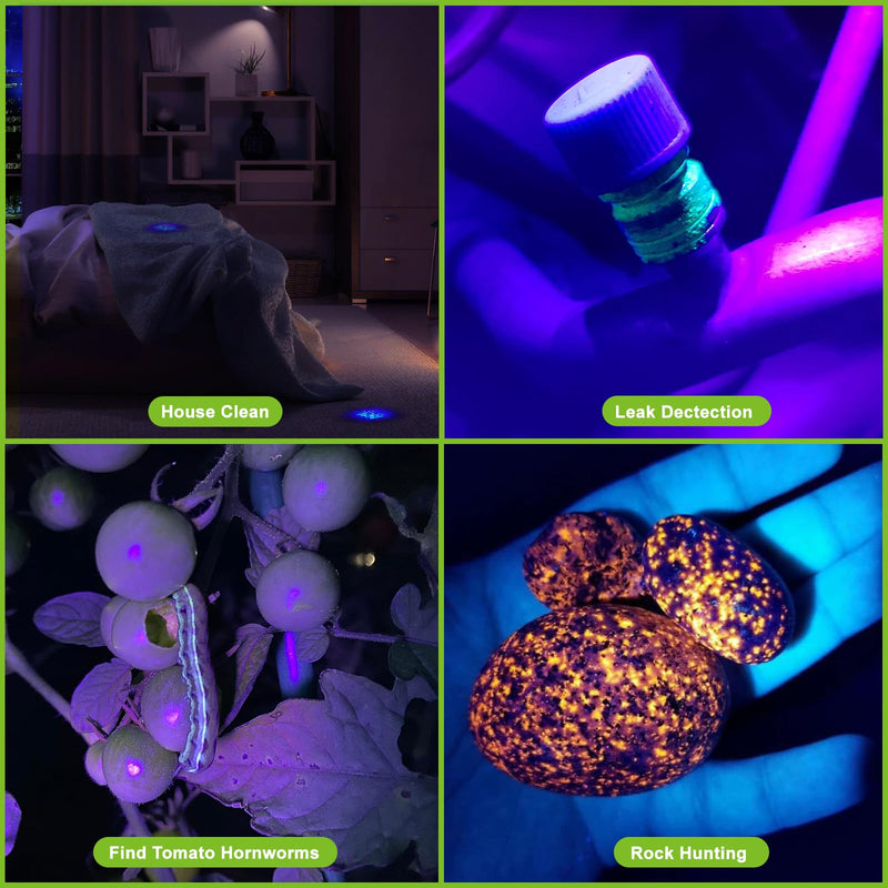 ESCO LITE Blacklight Flashlight 128 LED UV Flashlight, Upgraded Bright 395nm Handheld Ultraviolet Flashlight for Pet Urine Detection, Scorpion Hunting - PawsPlanet Australia