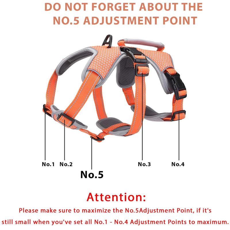 BELPRO Multi-Use Support Dog Harness, Escape Proof No Pull Reflective Adjustable Vest with Durable Handle, Dog Walking Harness for Big/Active Dogs (Orange, L) L(Packof1) Orange