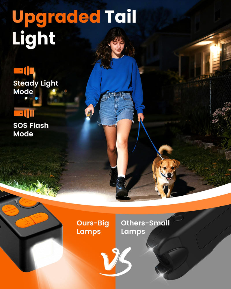 [Digital LED Display] ultrasonic Dog bark Deterrent with 4 Transmitters, 10 Gears Dog Training Device for Large/Medium/Small Dogs, Rechargeable Anti Barking Device & Dog Repellent with Flashlight Black - PawsPlanet Australia