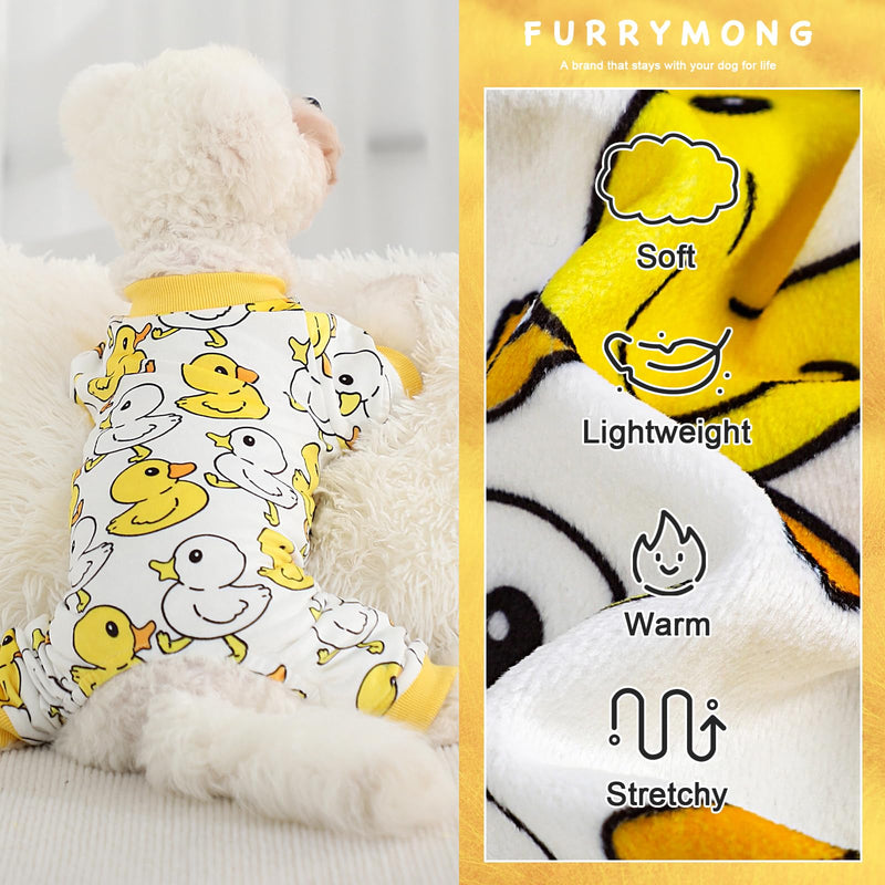 Fall Dog Pajamas Sweaters for Small Dogs Fleece Dog Onesie Stretchy Puppy Sweater Warm Small Dog Clothes Dog Pjs Pet Apparel,XXS Dog Clothes,Yellow Duck XX-Small Yellow Duck - PawsPlanet Australia