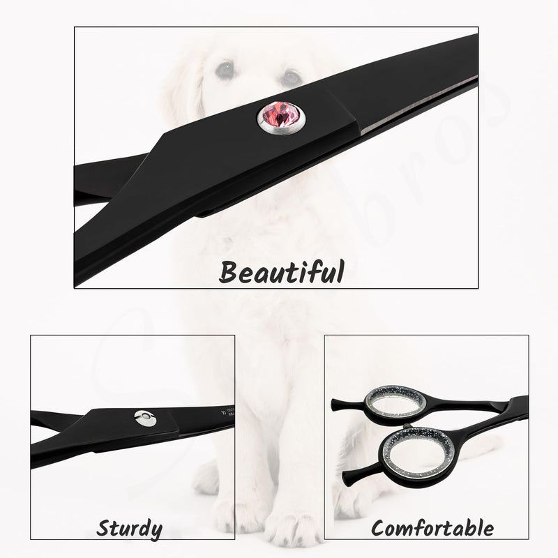 Dog Grooming Scissors with Extra Sharp Blades | 7.5” Curved Dog Grooming Scissors for Dogs, Cats & Pets Hair Cutting for Professionals, Salons & Home Groomers