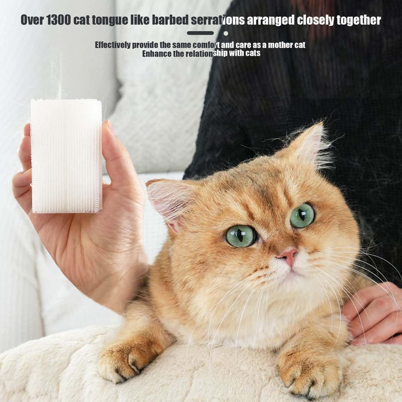 2PC Soft Cat Brush for Grooming - Gentle Cat Tongue Brush with 1300+ Barbed Serrations, Brushes for Sensitive Cats - Lightweight, gentle, Perfect for Daily Grooming & Enhancing Bonding white - PawsPlanet Australia