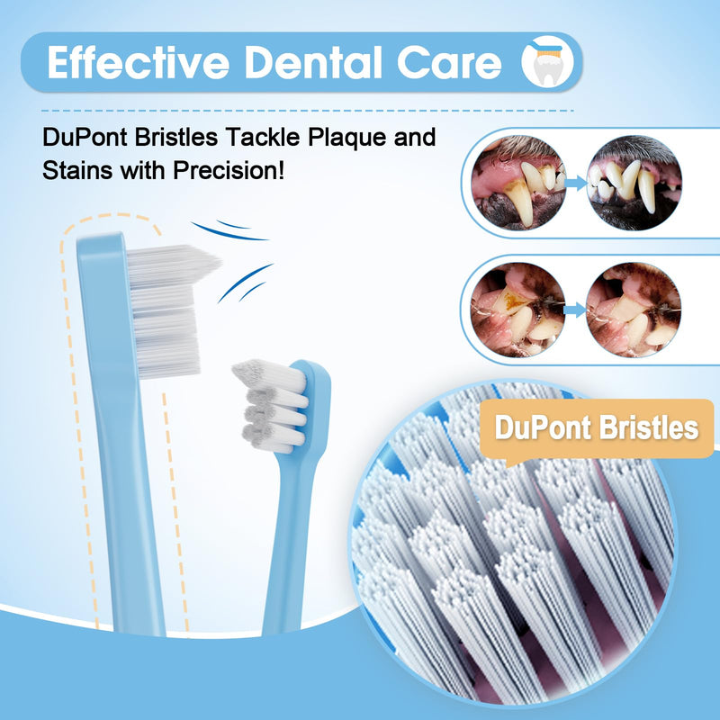 Dog Tooth Brushing Kit Achieve Optimal Dog Dental Care with The Premium Dog Toothbrush Set - Healthy Teeth, Fresh Breath, and Easy Cleaning-blue-5pcs 5 - PawsPlanet Australia