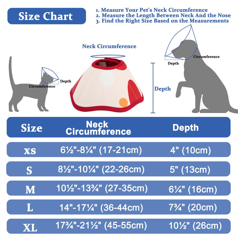 BARKLESS Soft Cone for Dogs, Comfortable E Collar for Dogs after Surgery to Stop Licking Scratching Biting, Soft Dog Cone for Large Medium Small Dogs, Adjustable Elizabethan Collar Red S