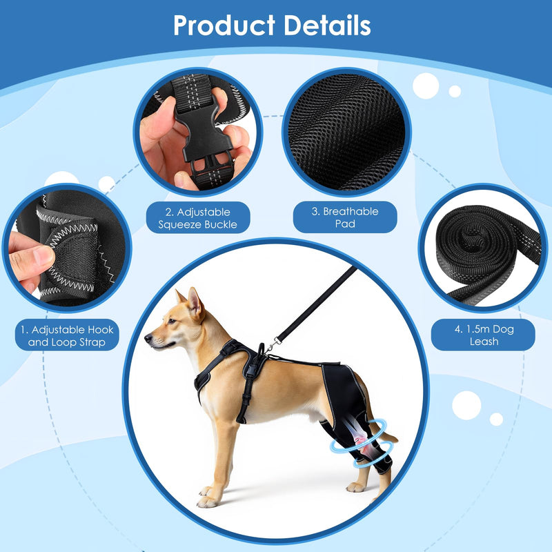 Dog Knee Brace for Hind Leg, Dog Hind Leg Support Protector for Torn ACL Injuries, Keeps Joints Warm and Stable, Cruciate Ligament Support for Injured Dogs, XL