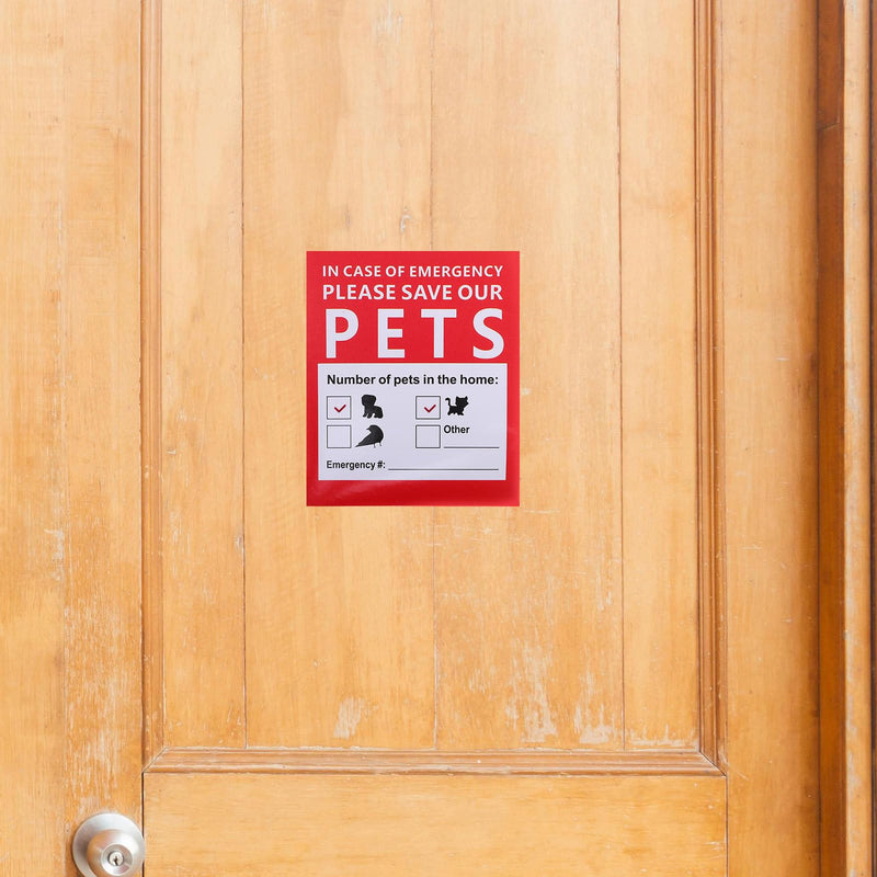 PRETYZOOM Rescue Stickers for Your Pet - Self-Adhesive - 10 Red - Easy to Use and Protects in Emergency Situations for Home Pets