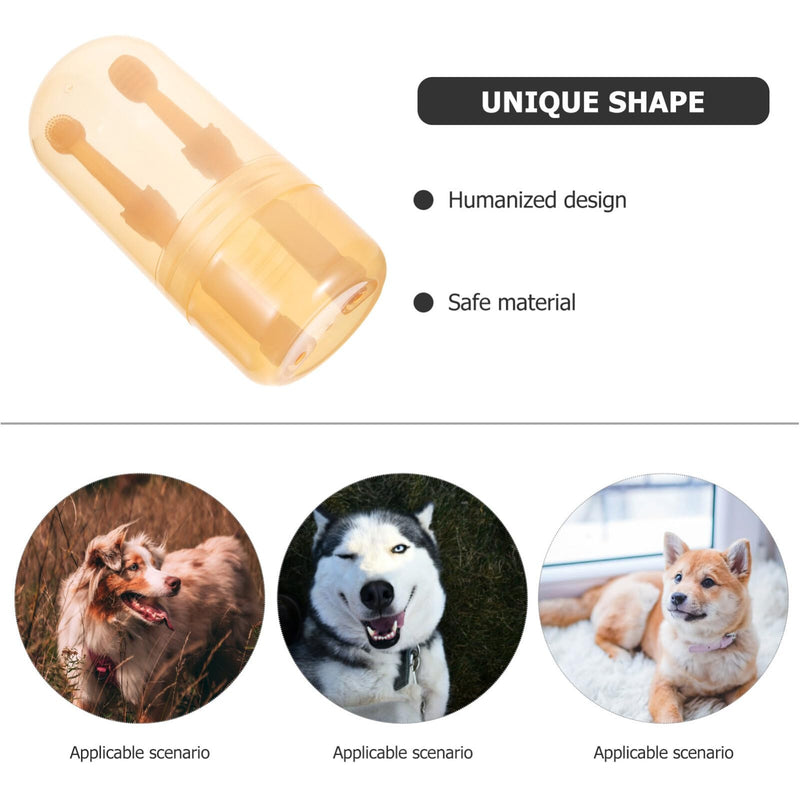 Yardwe Dog Toothbrush Set with Soft Bristles and Ergonomic Handle Includes 2 Pet Toothbrushes and Storage Holder for Effective Oral Care and Tartar Prevention