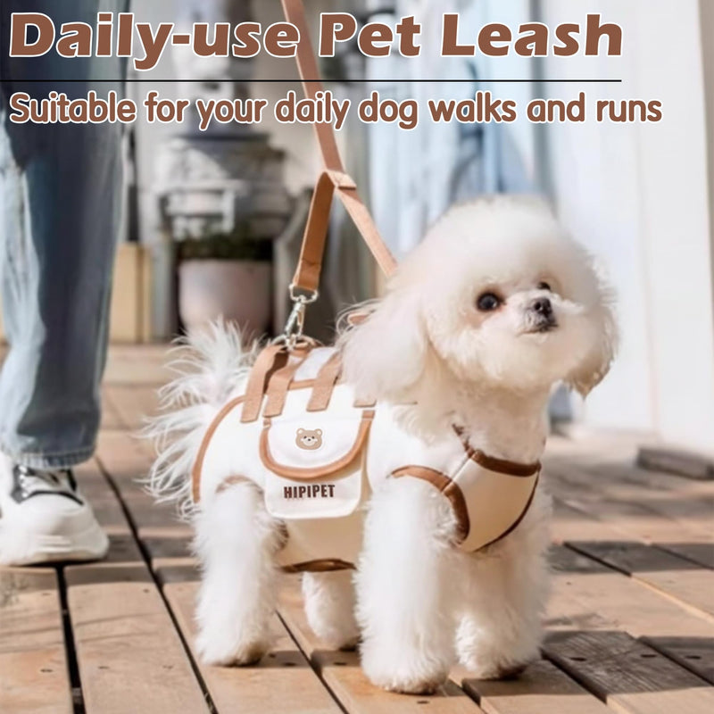 Dog Sling Backpack Carriers - Adjustable Pet Lift Harness Gear, Breathable Dogs Carrying Lifting with Traction Leash Shoulder Straps and Treat Bag for Cats Walking Hiking Travel (S, 4-8lbs) Small - PawsPlanet Australia