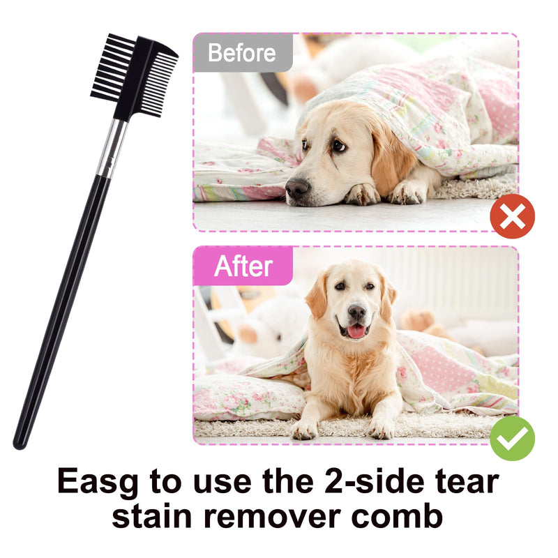 6 Pack Flea Comb for Cats Dogs,Stainless Steel Dog Cat Grooming Combs With Rounded Teeth,Double-Sided Tear Stain Remover,Dematting Comb For Dogs Cats Ideal for Small, Medium & Large Pets (Pink) NEW Pink - PawsPlanet Australia