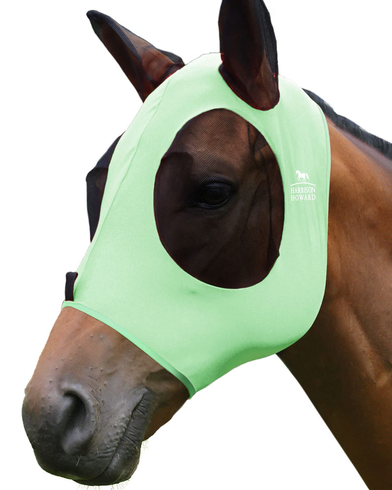 Harrison Howard Super Comfort Stretchy Fly Mask Large Eye Space with UV Protection Soft on Skin with Breathability Cool Mint S Pony Pony (Small) - PawsPlanet Australia