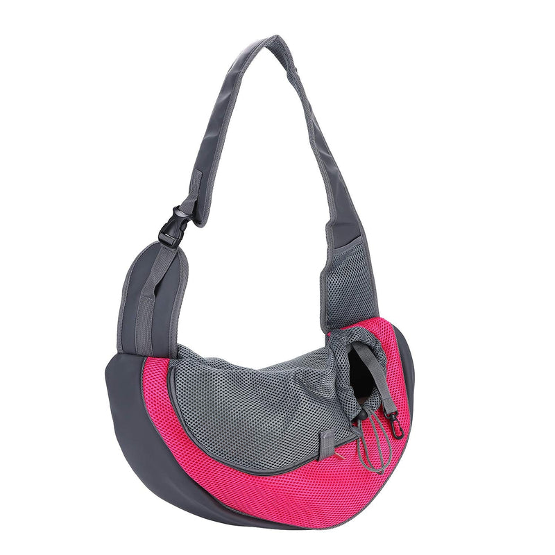 Dog Pet Sling Carrier Puppy Cat Sling Mesh Carrying Bag Adjustable Strap Breathble Small Dog Cat Satchel Carrier Hand Free Safe Front Backpack Soft Foldable Pet Purse Pouch Travel Outdoor Rose Red - PawsPlanet Australia