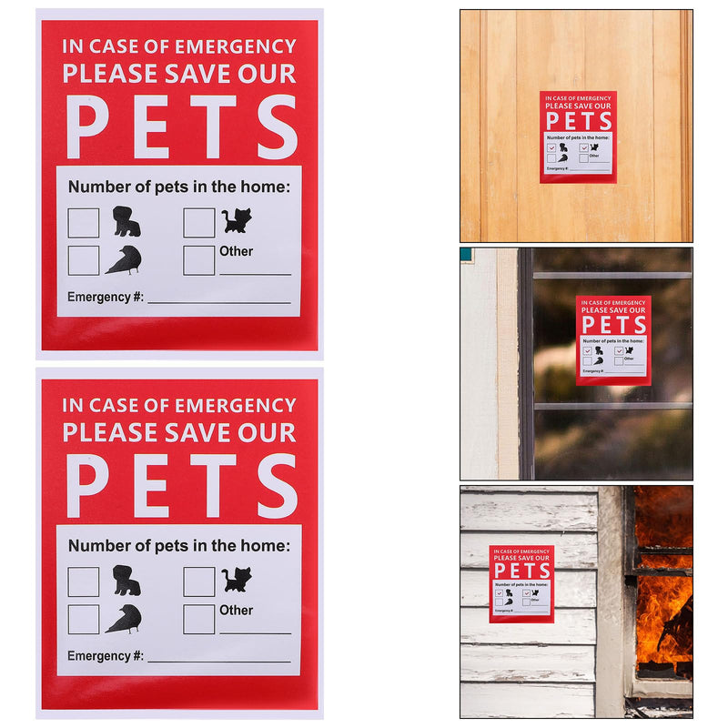 PRETYZOOM Rescue Stickers for Your Pet - Self-Adhesive - 10 Red - Easy to Use and Protects in Emergency Situations for Home Pets
