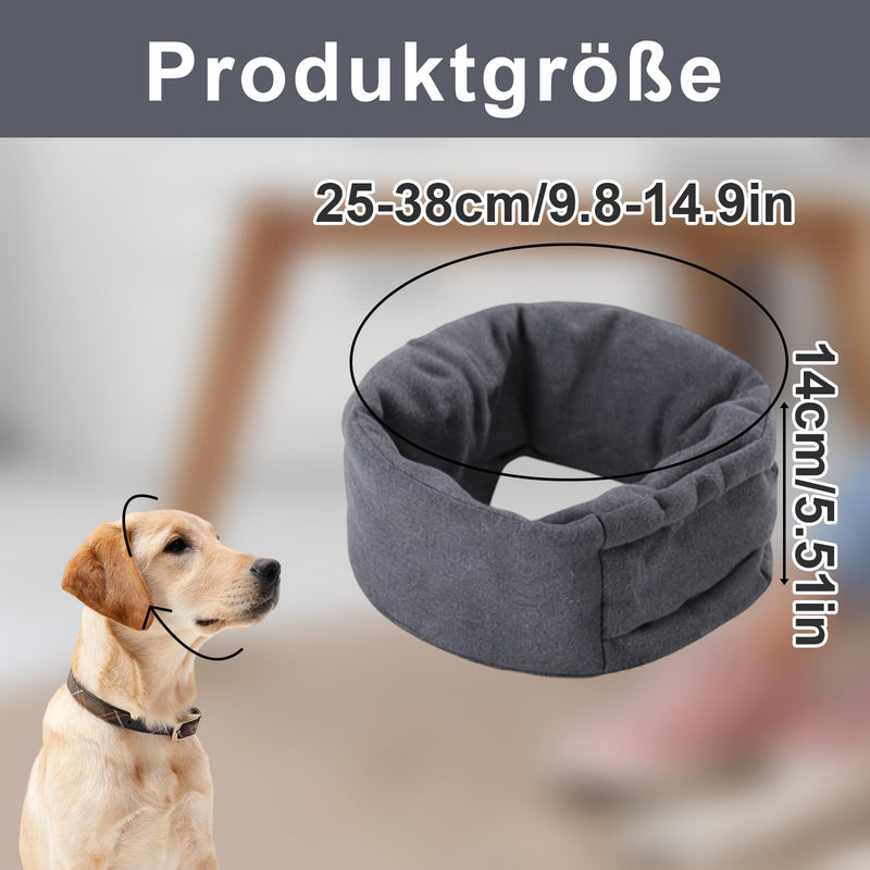 1 pc. Dog Ear Protection Grey Calming Pet Bandana, Soothing Hood, Dog Hearing Protection, Easy-Clean Head Protection for Dogs with Adjustable Self-Adhesive Strap