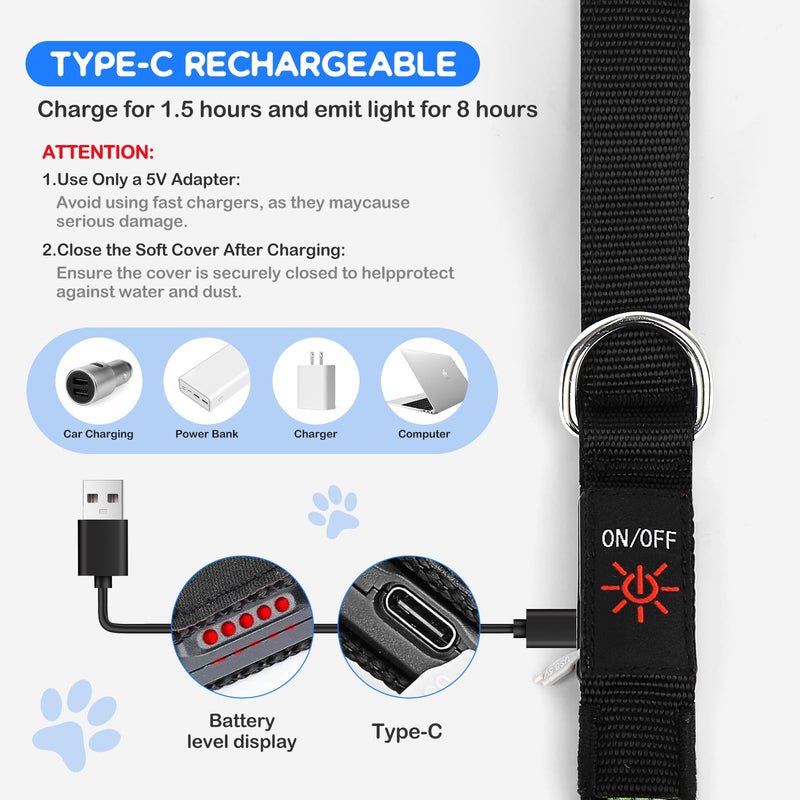 Candofly 4 Ft LED Dog Leash, USB Rechargeable Light Up Dog Leash, 3 Lighting Modes, Glow in The Dark, Nylon Reflective Pet Leashes with Lights for Night Walking (Blue) Blue - PawsPlanet Australia
