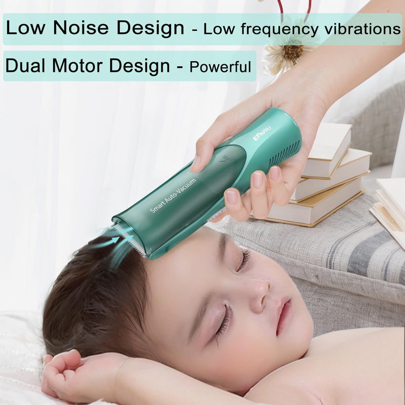 Baby Hair Clippers, Low Noise Electric Vacuum Baby Hair Clippers for Kids, Waterproof, Rechargeable Hair Cutting Kit, Cordless Hair Trimmer for Toddlers & Children - PawsPlanet Australia