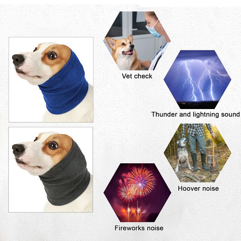 XdealCozyxc 2 Pcs Dog Ear Defenders, Dog Snood Ear Protector, Pet Cat Dog Firework Calming Earmuffs for Wearing in Bathing Grooming Waterproof Reducing Noise
