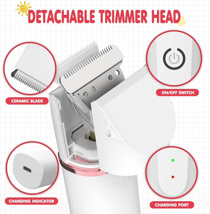 Cat Grooming Clippers Kit for Matted Hair, Bautrium 3 in 1 Electric Pet Hair Trimmer for Thick Hair, Heavy Coat Butt Shaver Cordless Cat Razor Claw Fur Trimmer for Dogs and Other Small Animals at Home - PawsPlanet Australia