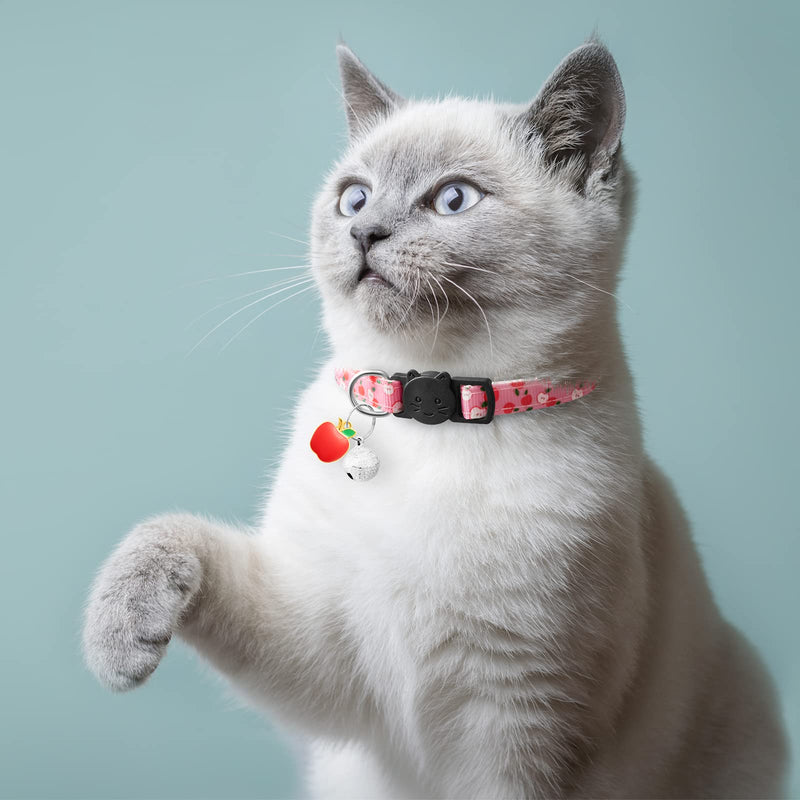 7 Pack Breakaway Cat Collars with Bells & Fruit Pendants,Safety Kitten Collar,Adjustable,Ideal for Girl Cats Boy Male Cats Pet Supplies,Accessories,Gifts - PawsPlanet Australia
