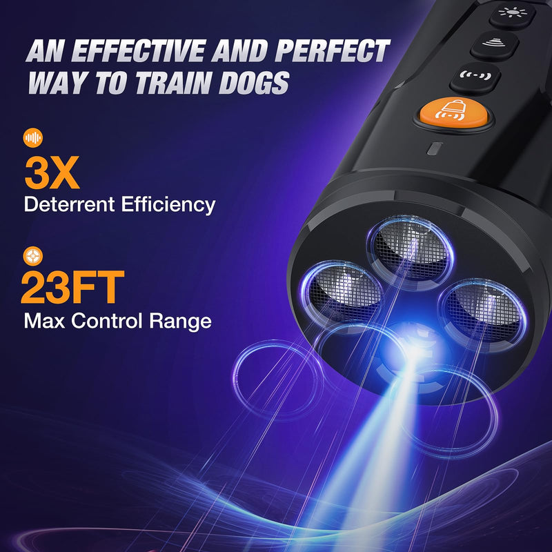 AOZOOM Dog Bark Deterrent Devices, Anti Barking Device for Dogs with 3X Sonic Emitters, Ultrasonic Anti-Barking Devices with 23FT Long Range, Efficient for Stopping Dogs from Barking Indoor & Outdoor - PawsPlanet Australia
