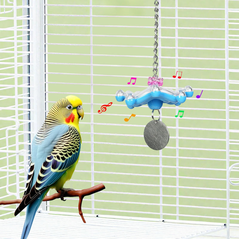 Cockatiel Toys Bird Toys for Parakeets, Flappy Bird Toy with Spinning Wheel & Chewable Bells, Interactive Bird Foraging Toys for Budgies/Lovebirds/Small Birds - PawsPlanet Australia