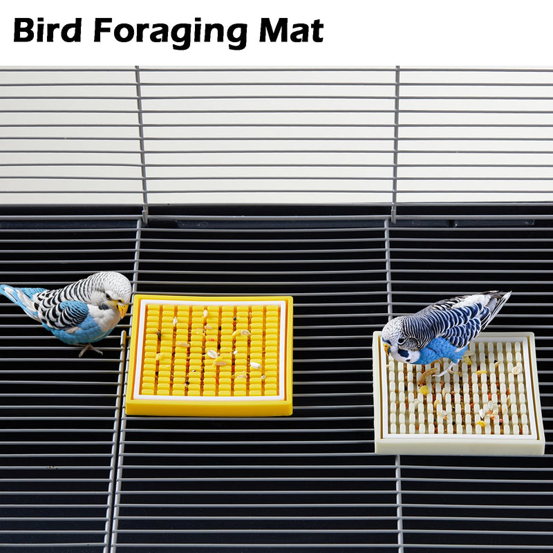 2Pcs Bird Foraging Toys Puzzle, Bird Slow Feeder Mats, Interactive Parrot Foraging Toys to Increase Feeding Time, Bird Enrichment Toys for Rat, Parakeet, Cockatiel, African Grey, Conure, Budgies