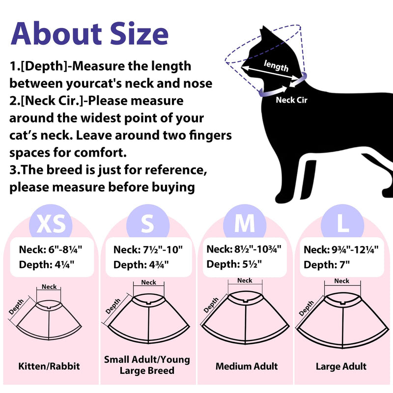 LUCKYPAW Cat Cone Collar Soft, Cone for Cats to Stop Licking and Scratching, Cat Cone Alternative After Surgery for Kittens, Pet Cone for Cats with Drawstrings, No Block Sight Cat Recovery Cone L(Neck:9¾"-12¼") Apricot